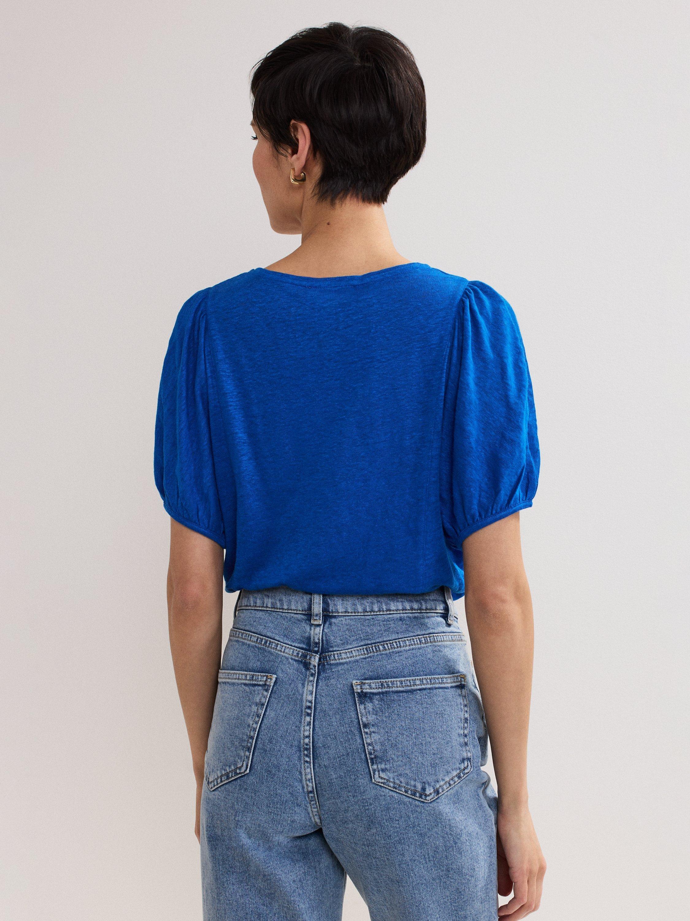 Product image 2 of 7, which shows Phase Eight Arabel Pure Linen Top, Blue, 10