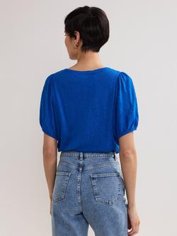 Phase Eight Arabel Pure Linen Top, Blue - view 2, Blue