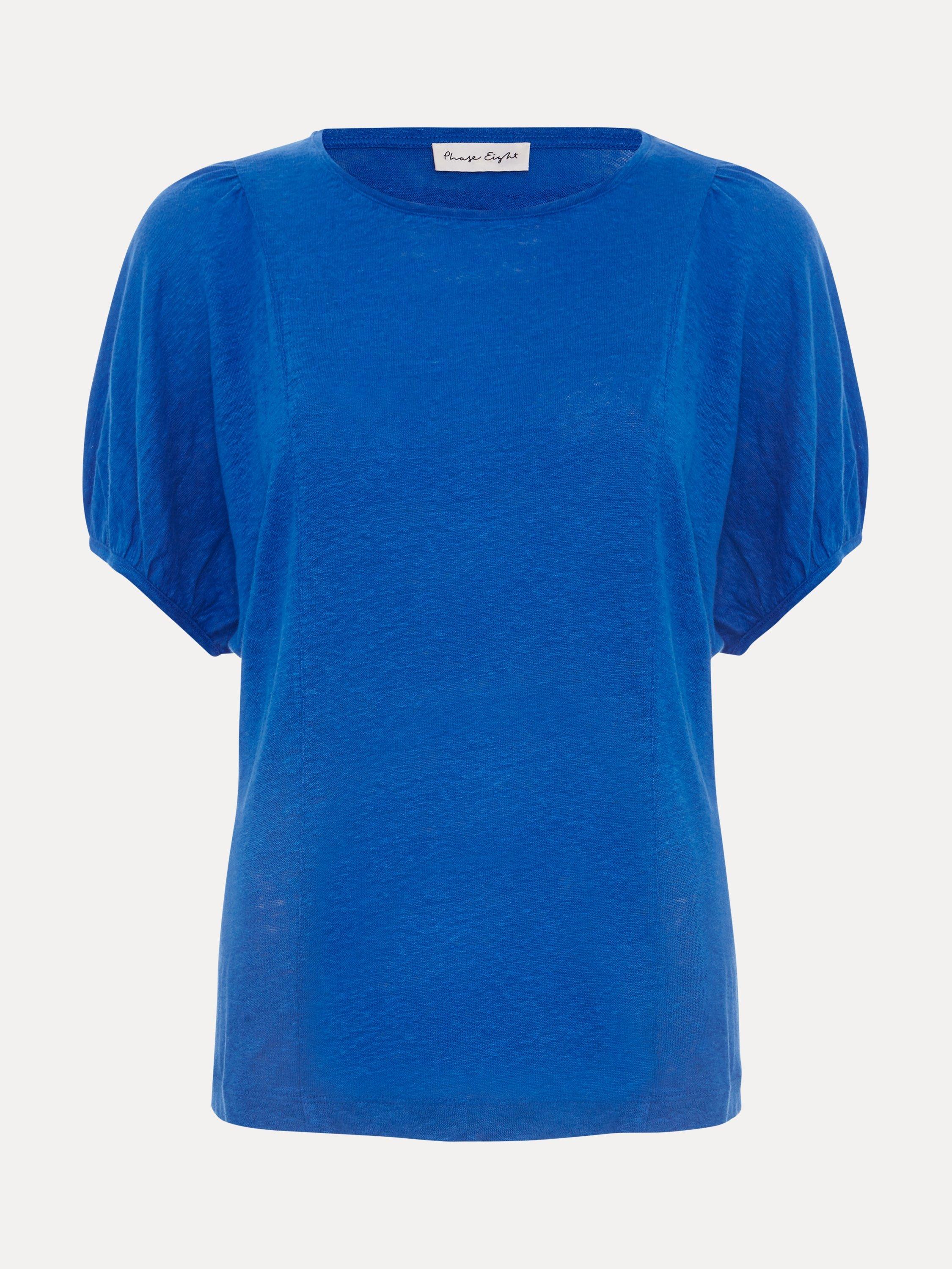 Product image 5 of 7, which shows Phase Eight Arabel Pure Linen Top, Blue, 10