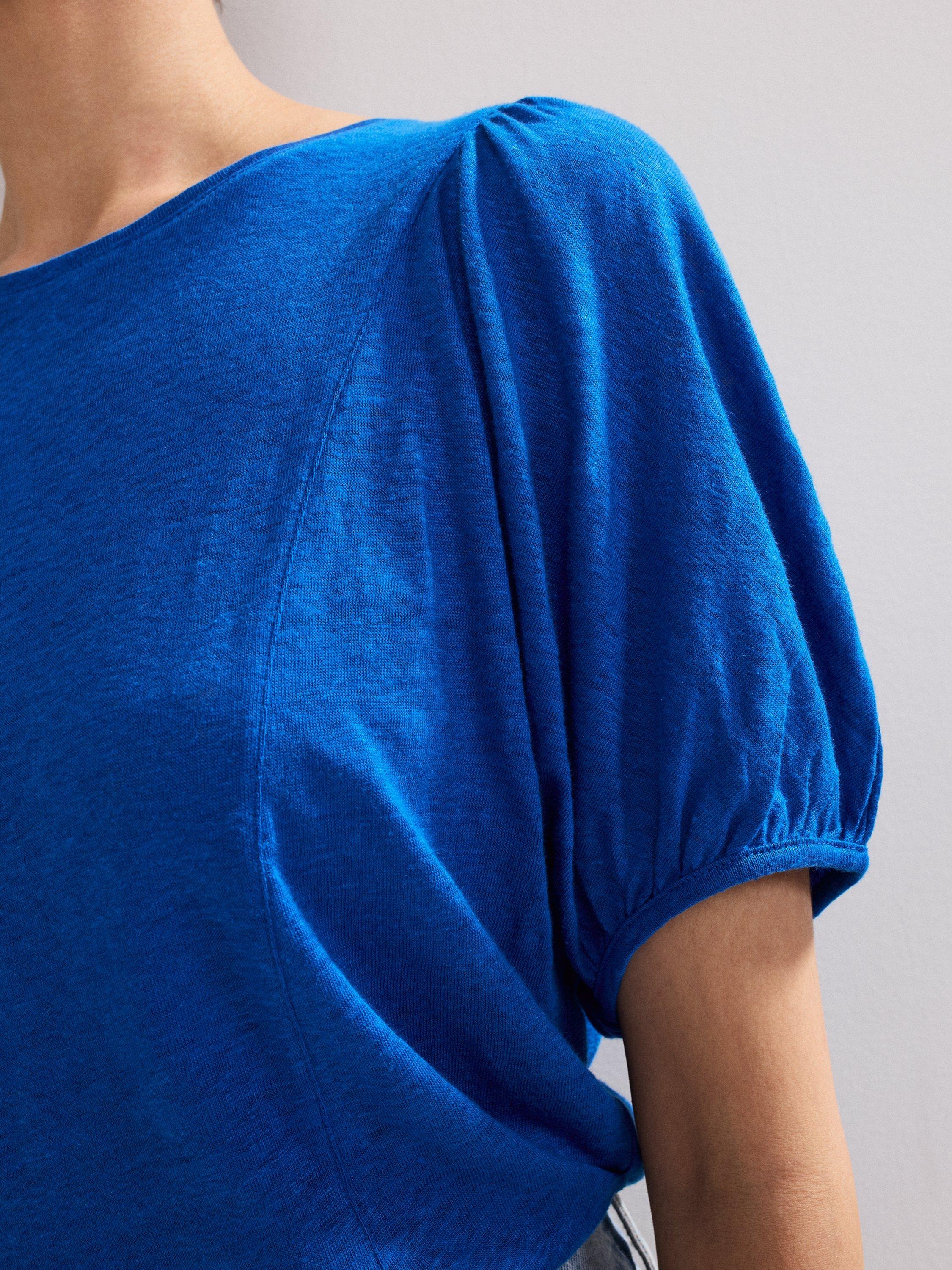 Product image 7 of 7, which shows Phase Eight Arabel Pure Linen Top, Blue, 10
