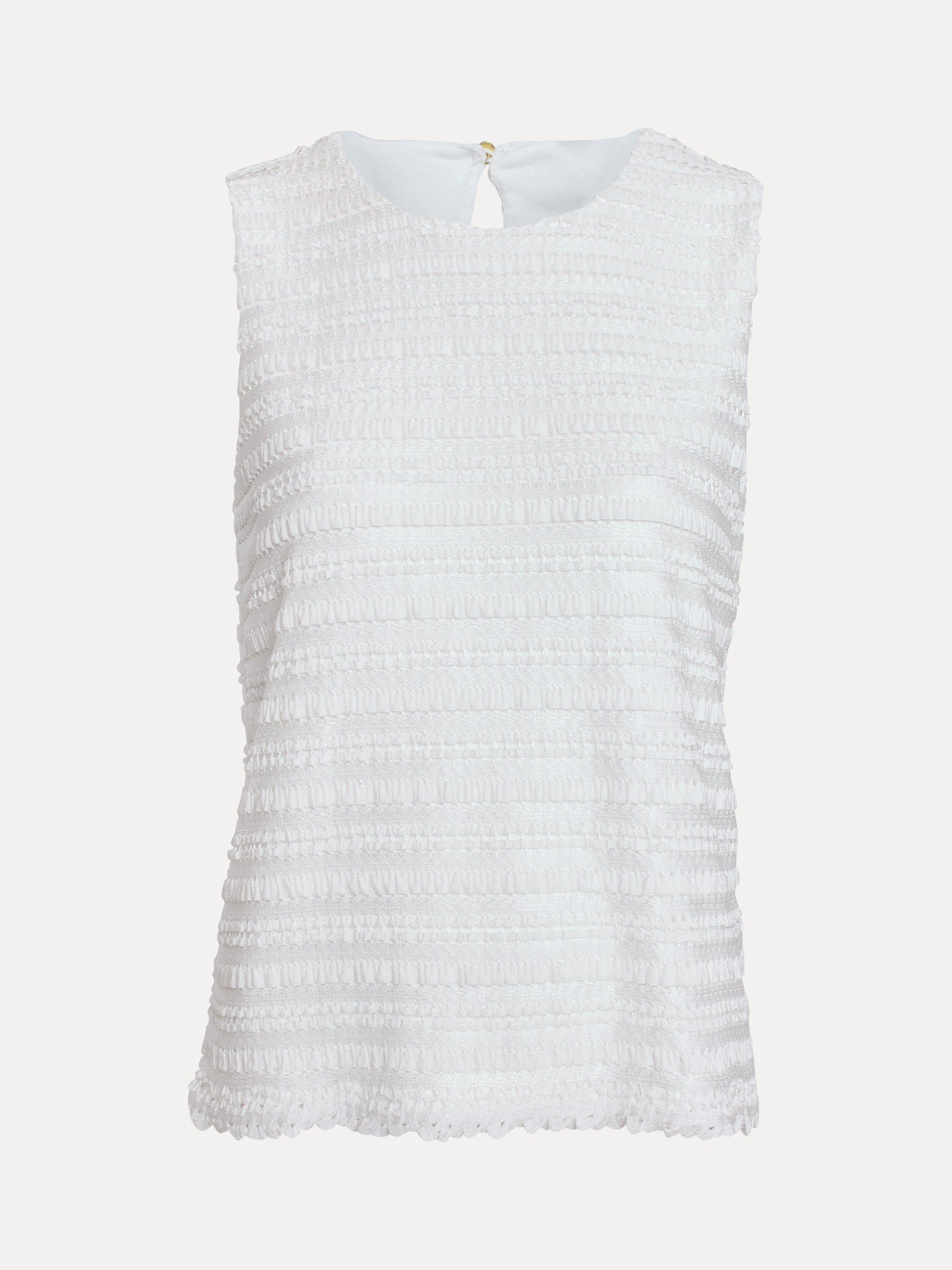Product image 5 of 8, which shows Phase Eight Emiah Crochet Tank Top, Ivory, 8