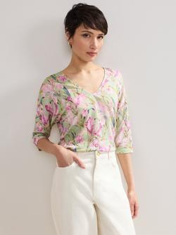 Phase Eight Flossie Floral Pure Linen Top, Multi, Multi