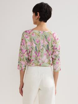 Phase Eight Flossie Floral Pure Linen Top, Multi - view 2, Multi