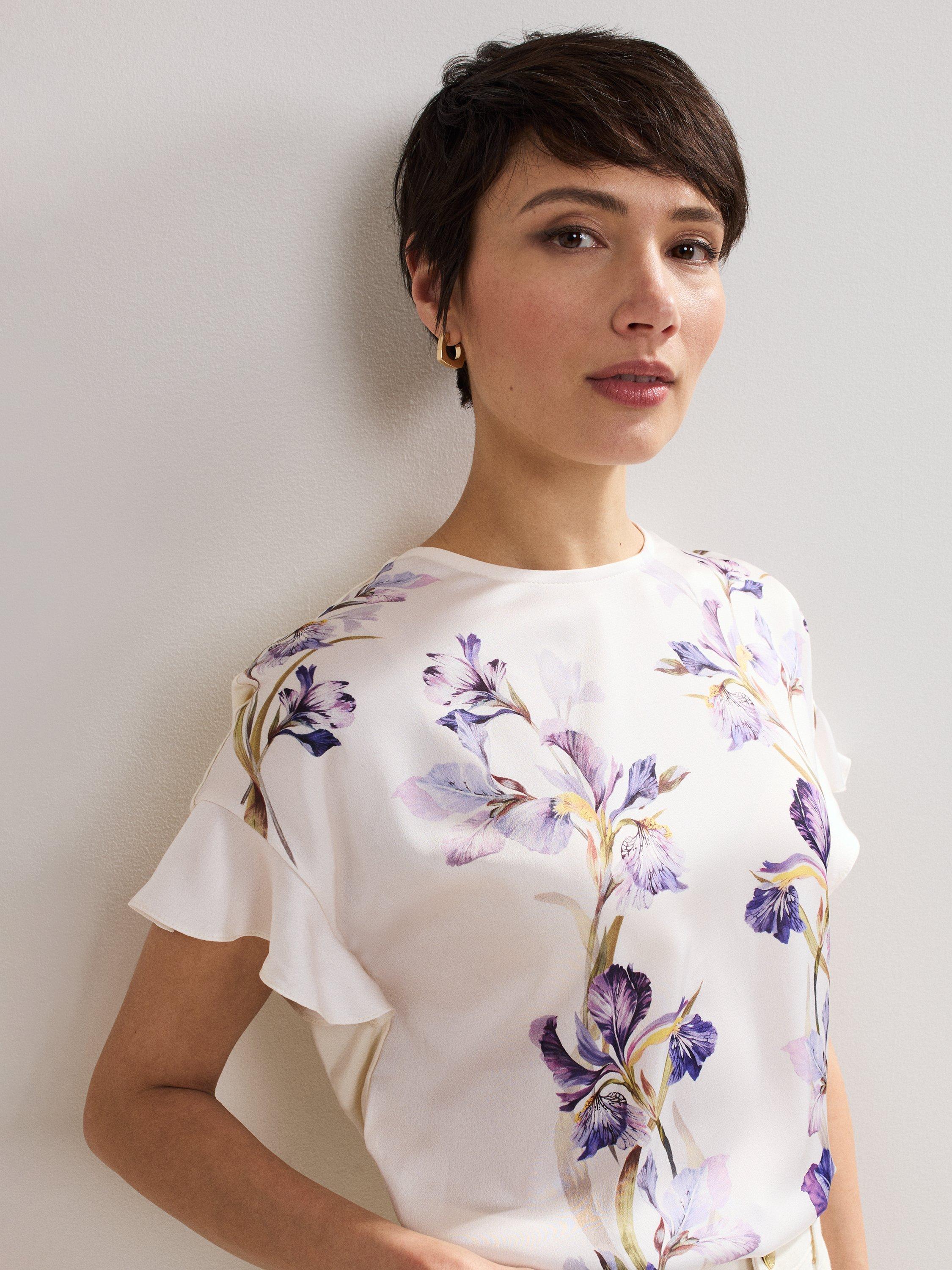 Product image 7 of 8, which shows Phase Eight Leilah Iris T-Shirt, Multi, 10