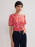 Phase Eight Nayana Floral T-Shirt, Red