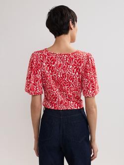 Phase Eight Nayana Floral T-Shirt, Red - view 2, Red