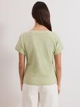 Phase Eight Suzie Button Shoulder T-Shirt, Green