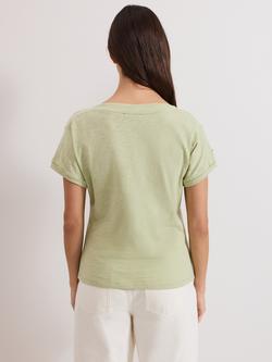Phase Eight Suzie Button Shoulder T-Shirt, Green - view 2, Green