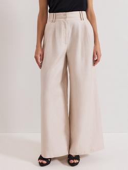 Phase Eight Amble Wide Leg Trousers, Stone, Stone