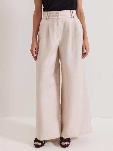 Phase Eight Amble Wide Leg Trousers, Stone, Stone