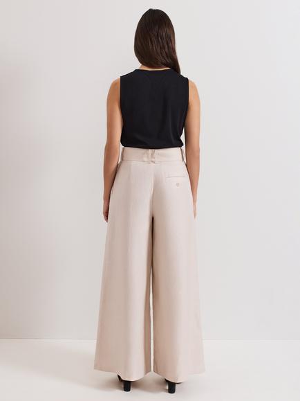 Phase Eight Amble Wide Leg Trousers, Stone - view 2, Stone