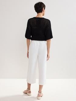 Phase Eight Aubrielle Denim Culottes, Stone - view 2, Stone