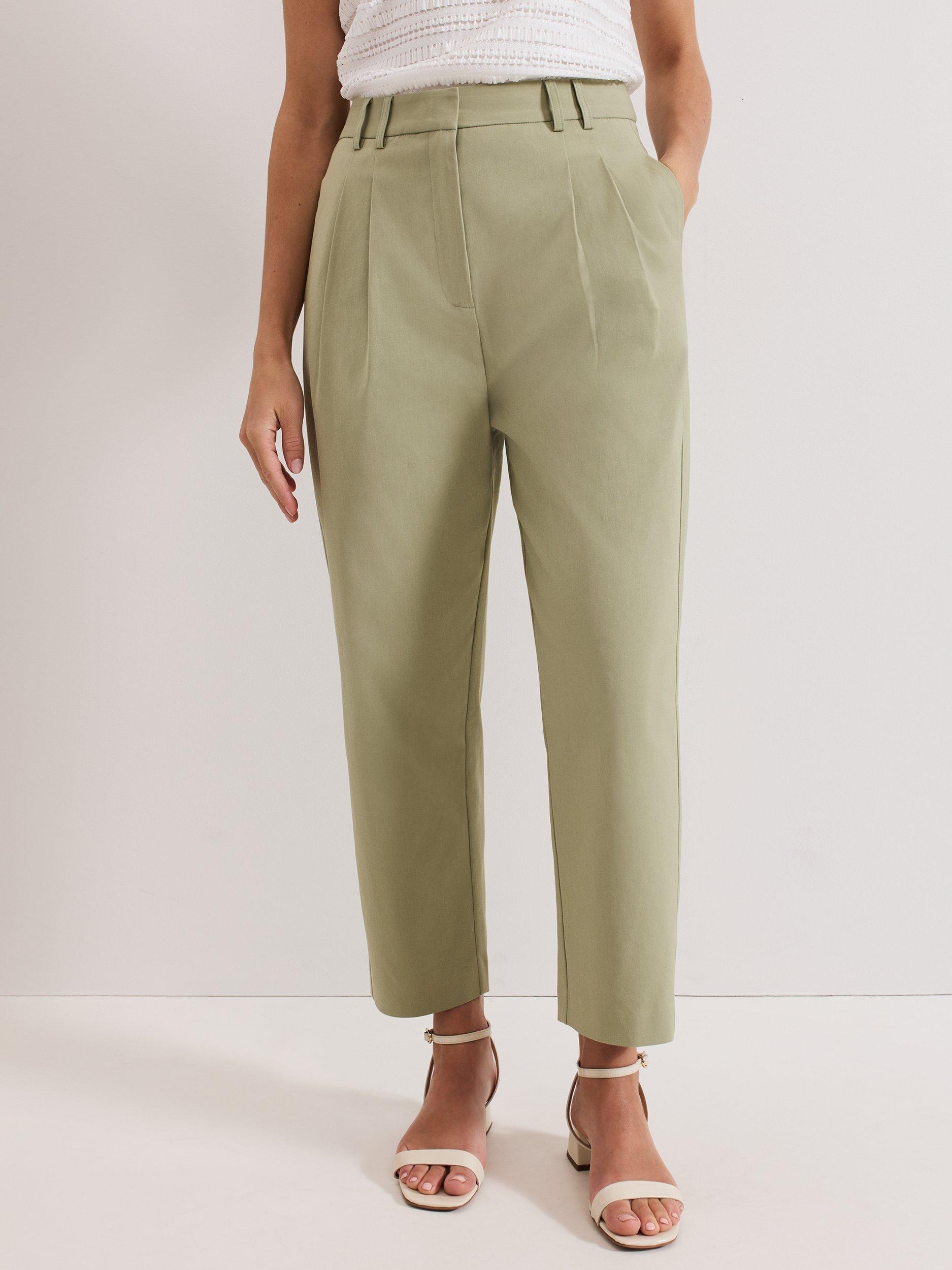 Product image 1 of 8, which shows Phase Eight Loralei Tapered Chinos, Green, 14