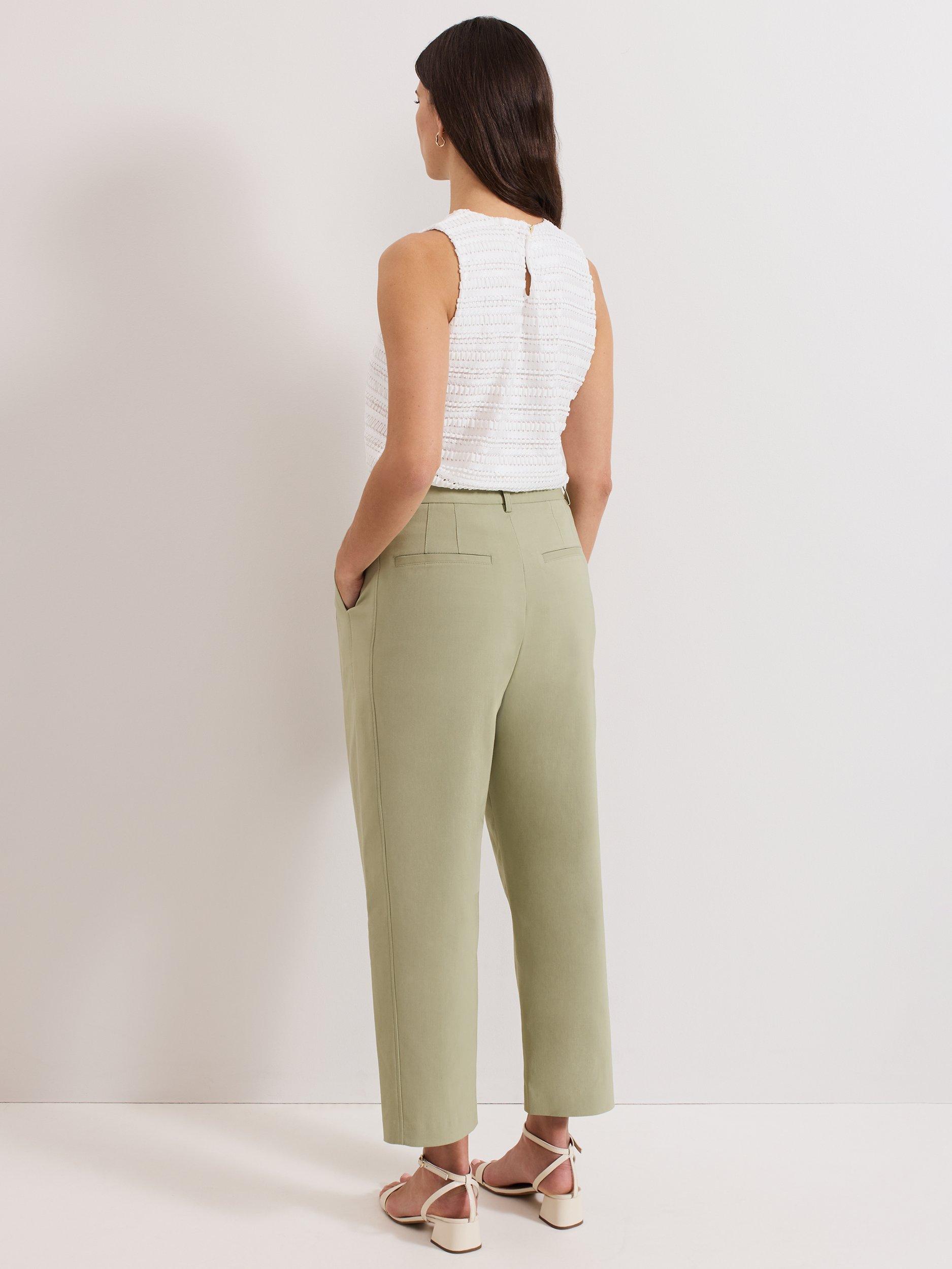 Product image 2 of 8, which shows Phase Eight Loralei Tapered Chinos, Green, 14