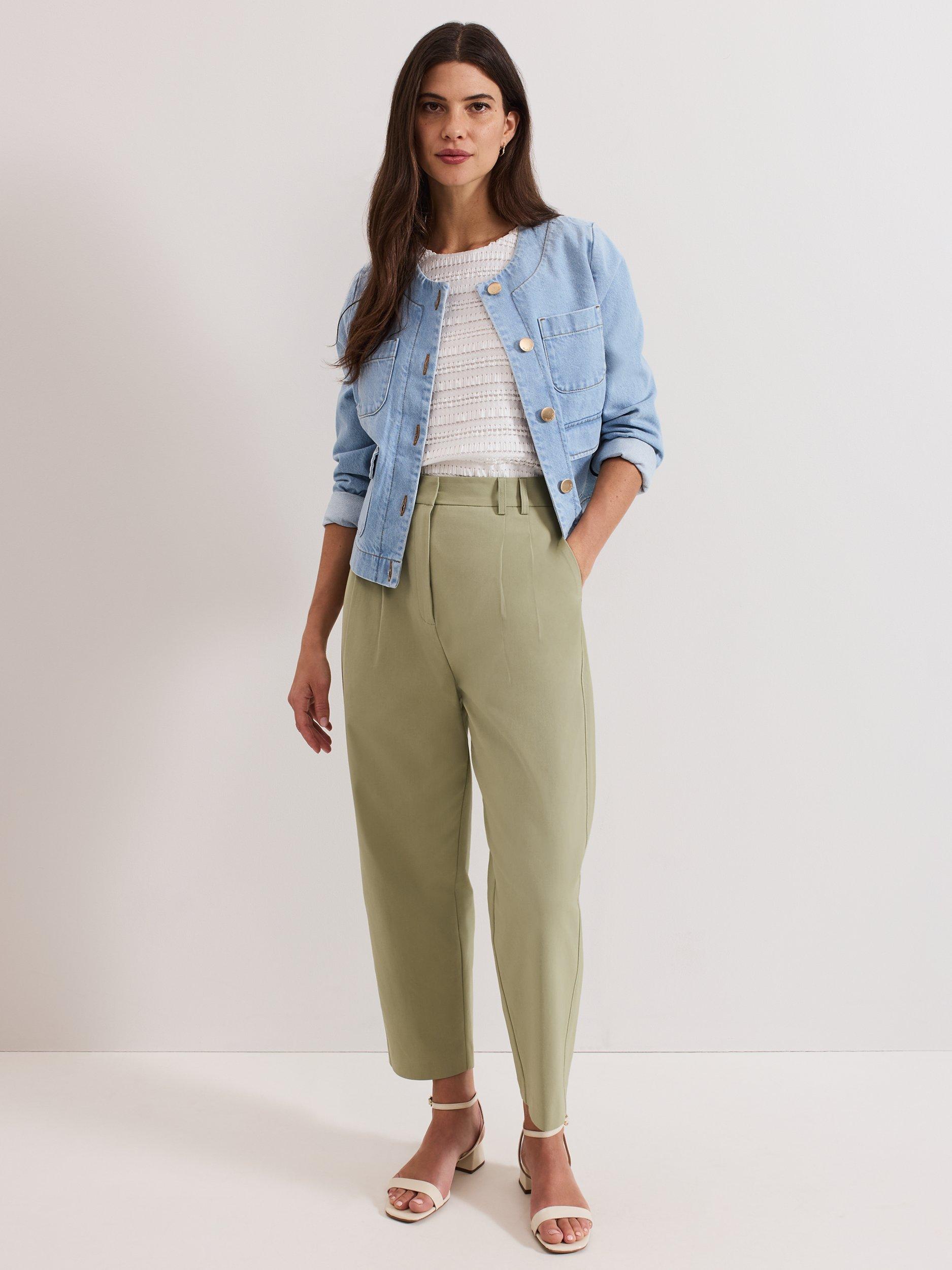 Product image 8 of 8, which shows Phase Eight Loralei Tapered Chinos, Green, 14