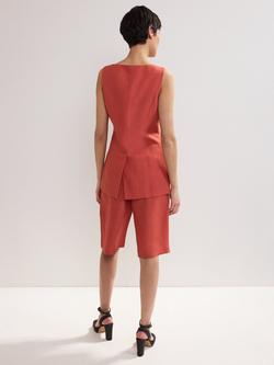 Phase Eight Lottie Line Rich Belted Shorts, Brown - view 2, Brown