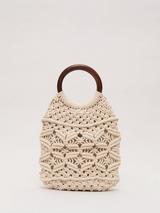 Phase Eight Macrame Bucket Bag, White