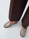 John Lewis August Patent Leather Moccasins, Taupe