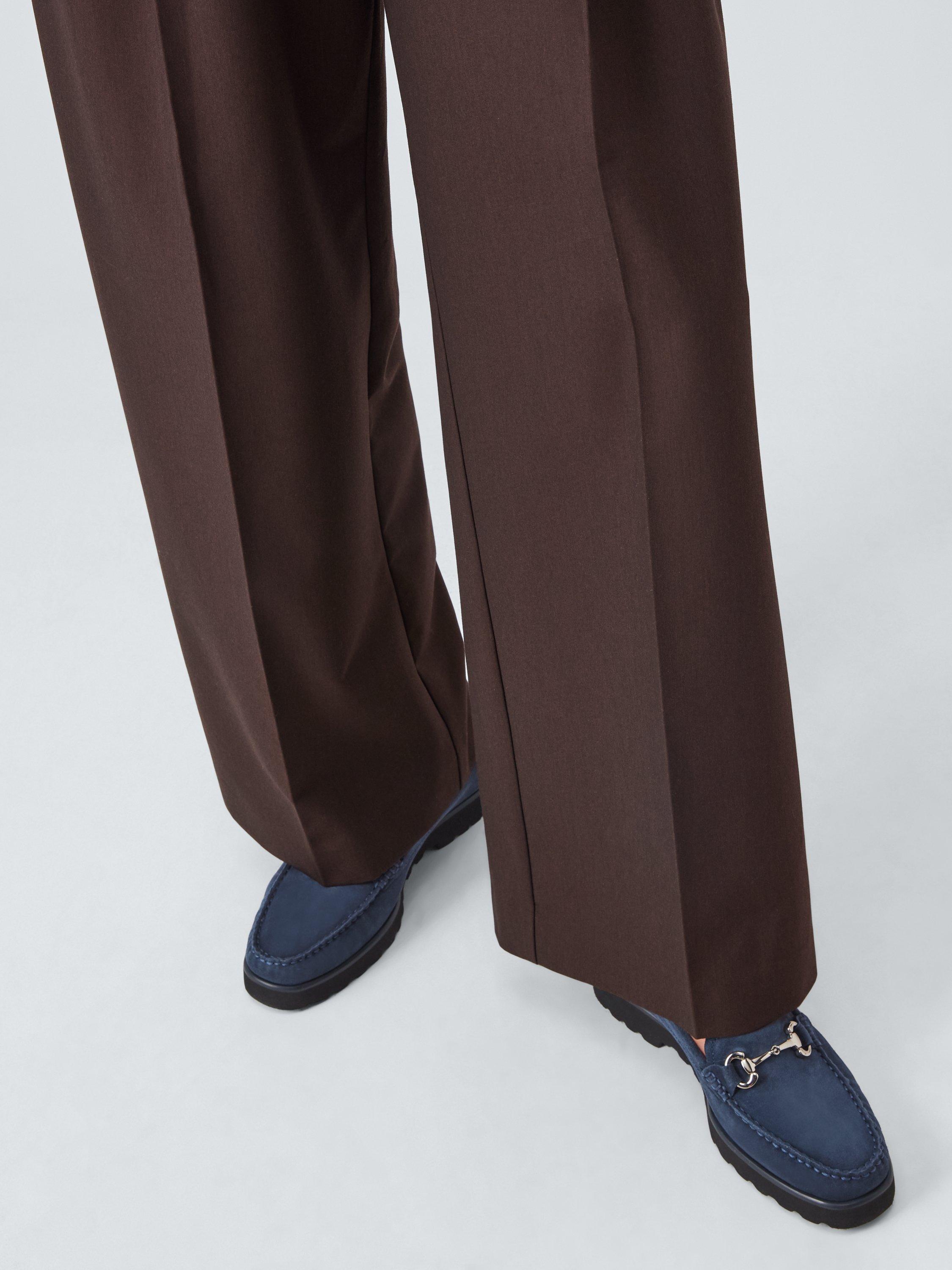 Product image 2 of 6, which shows John Lewis Orla Suede Snaffle Trim Flatform Moccasins, Navy, 3