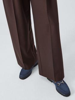 John Lewis Orla Suede Snaffle Trim Flatform Moccasins, Navy - view 2, Navy