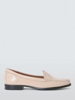 John Lewis Pennie Patent Leather Loafers, Beige, Beige