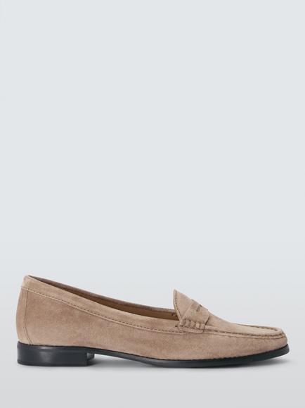 John Lewis Pennie Suede Loafers, Tan, Tan
