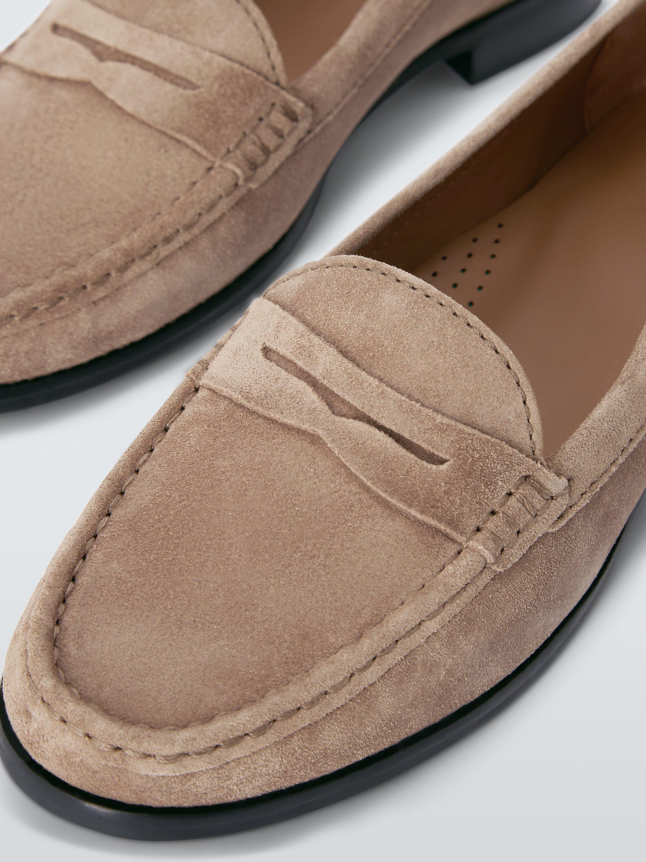 Product image 4 of 6, which shows John Lewis Pennie Suede Loafers, Tan, 3