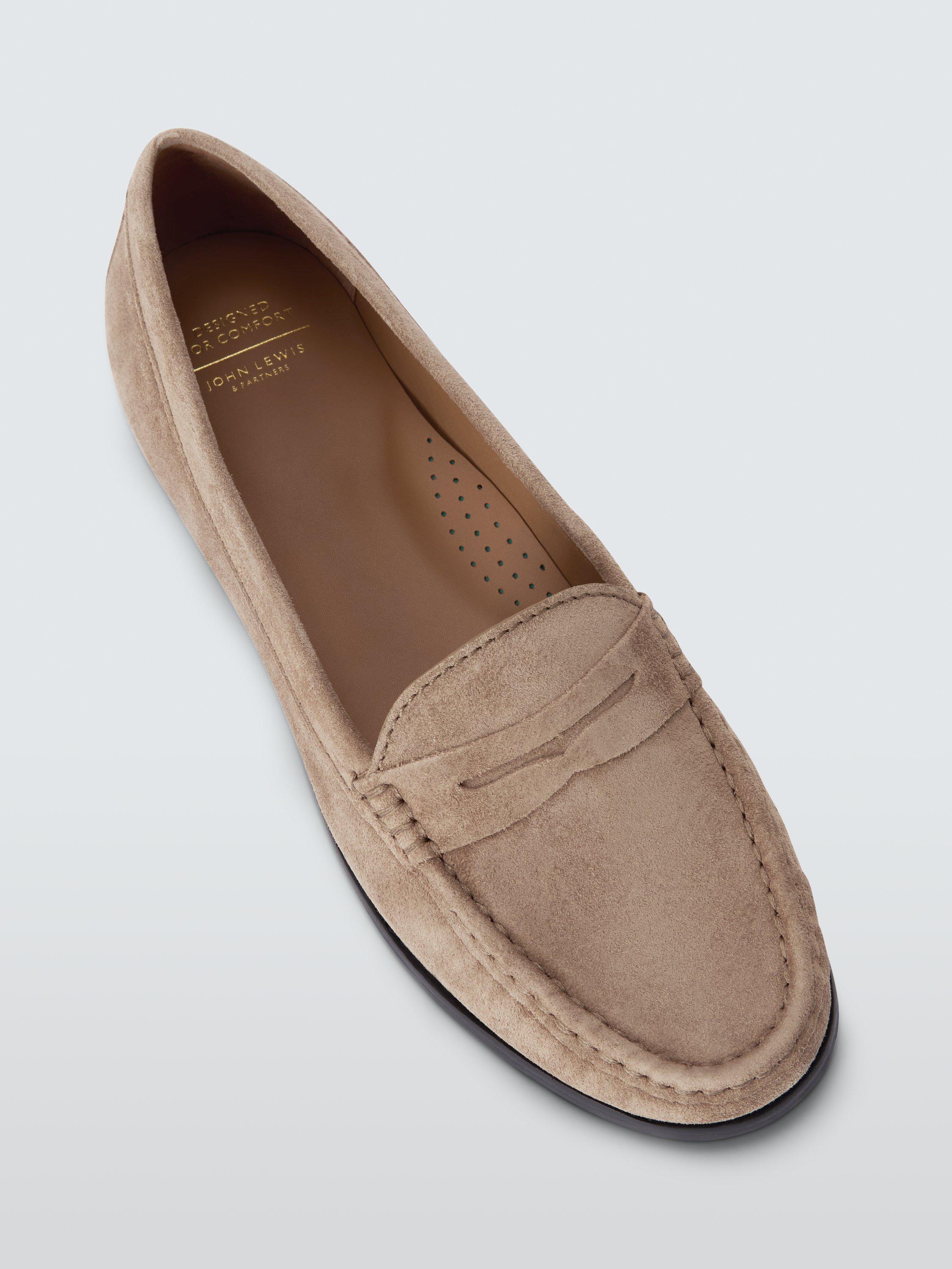 Product image 5 of 6, which shows John Lewis Pennie Suede Loafers, Tan, 3