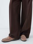 John Lewis Pennie Wide Fit Suede Loafers, Tan