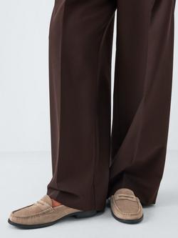 John Lewis Pennie Wide Fit Suede Loafers, Tan - view 2, Tan