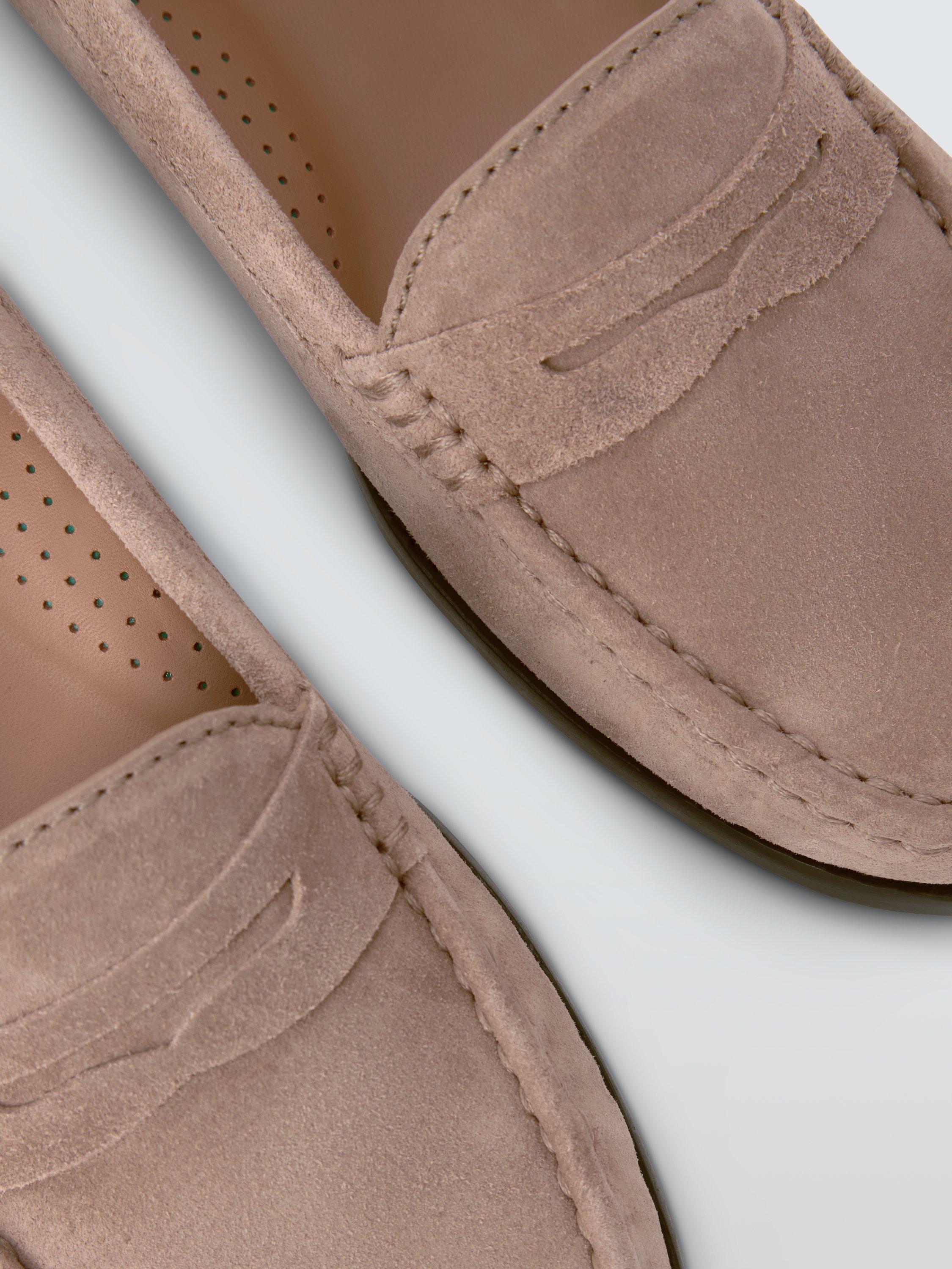 Product image 4 of 6, which shows John Lewis Pennie Wide Fit Suede Loafers, Tan, 3