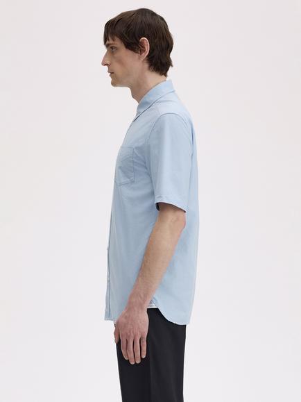 Fred Perry Cotton Regular Fit Oxford Shirt - view 2, Light Blue