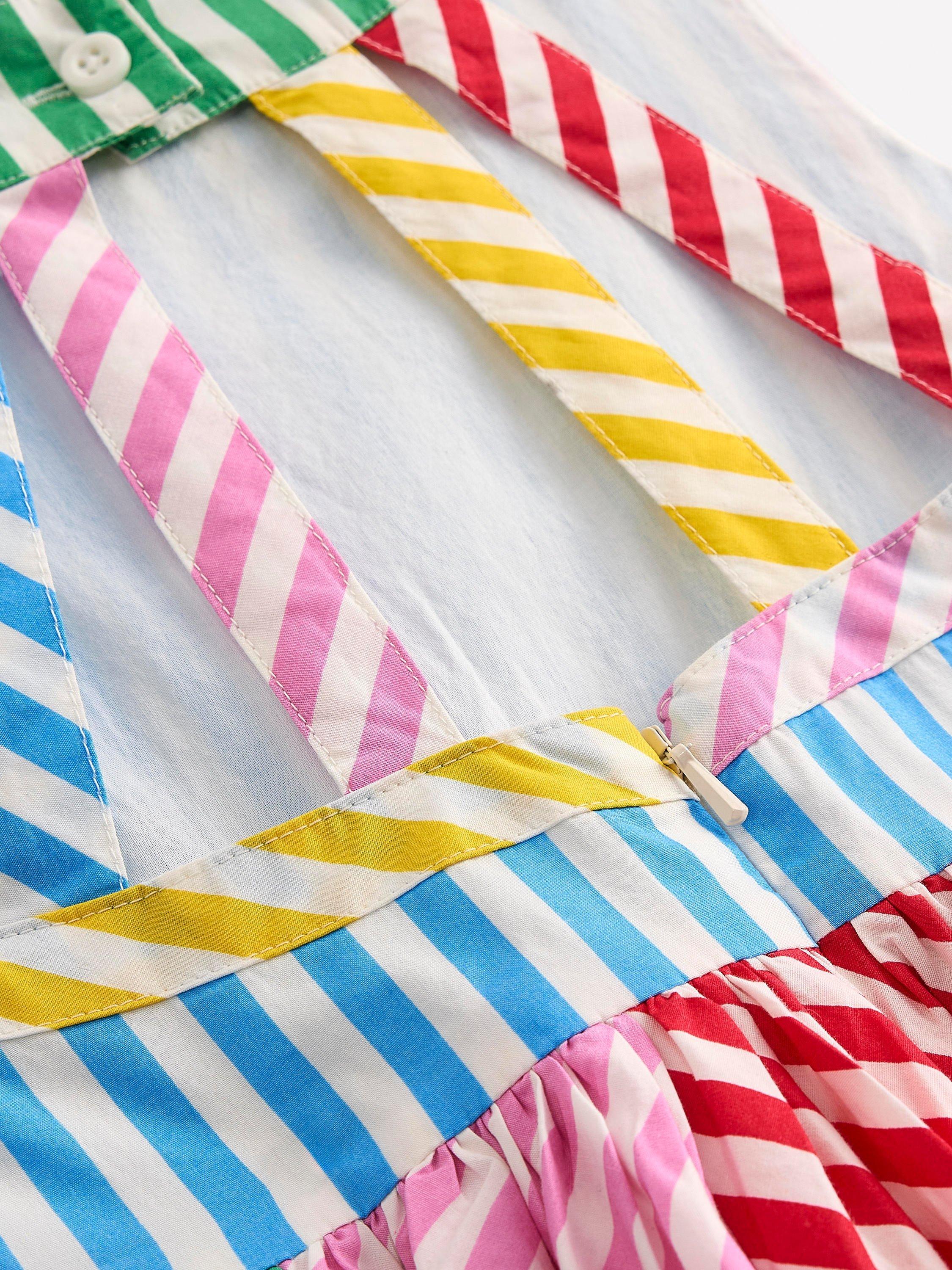 Product image 3 of 3, which shows Mini Boden Kids' Harlow Cotton Strappy Back A-Line Dress, Multi, 2-3 years