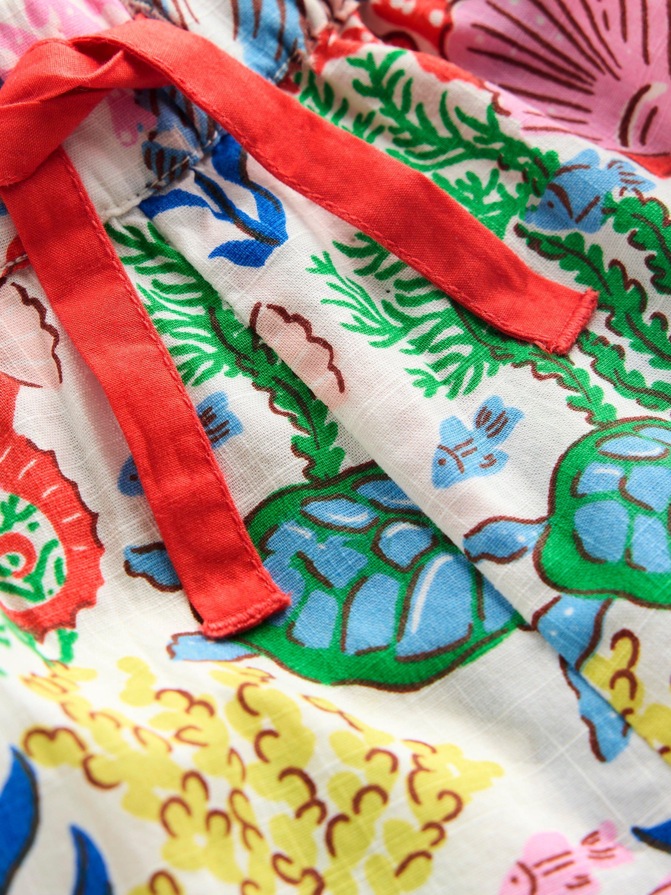 Product image 3 of 3, which shows Mini Boden Kids' Juniper Cotton Shorts, Multi Coral Cove, 6-7 years