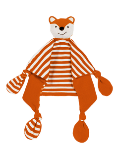 JoJo Maman Bébé Baby Breton Stripe Fox Comforter, Orange, One Size