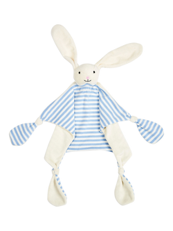 JoJo Maman Bébé Baby Stripe Rabbit Comforter, Blue/Multi, Blue/Multi