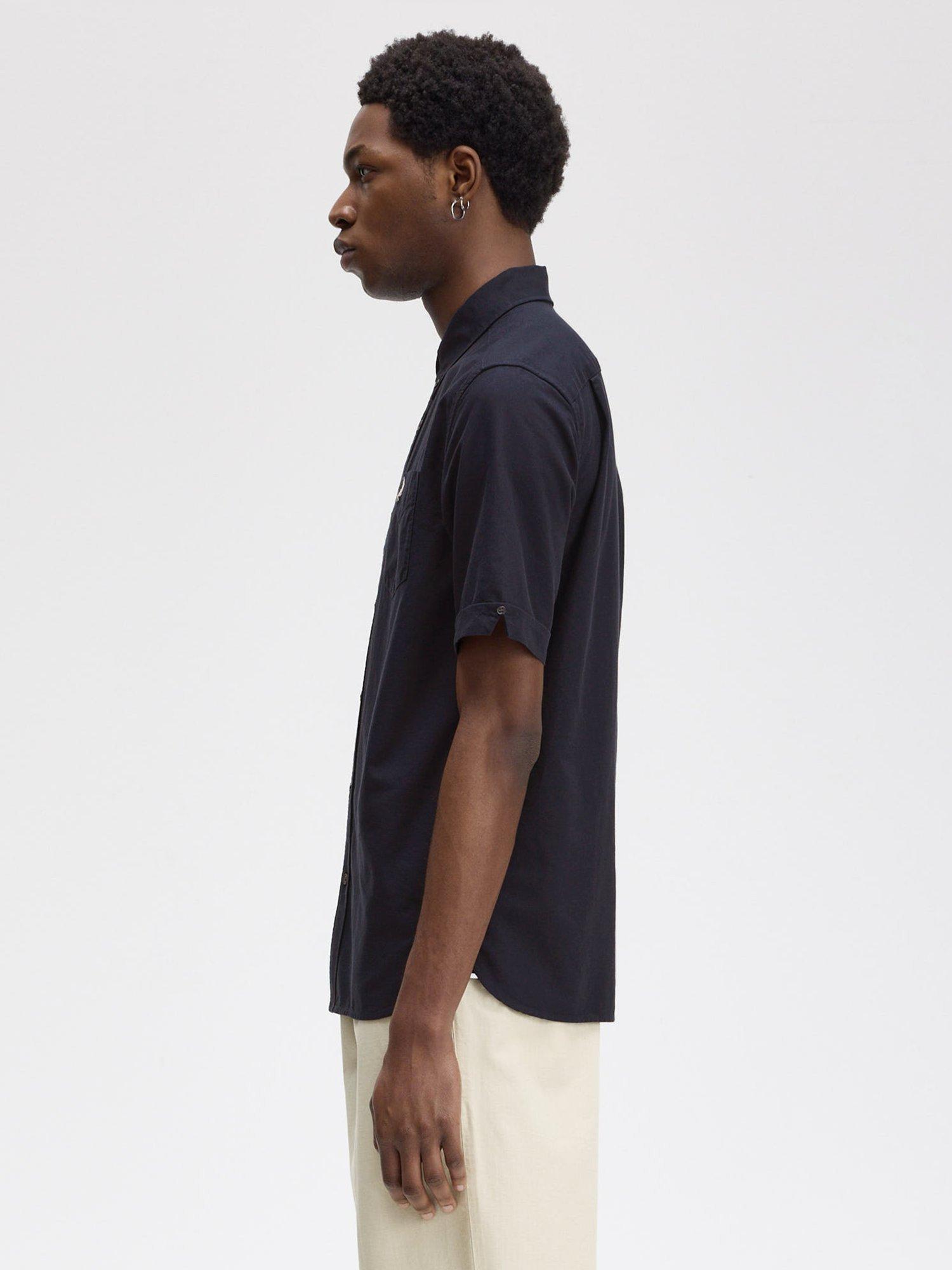 Product image 2 of 5, which shows Fred Perry Cotton Regular Fit Oxford Shirt, Navy, S