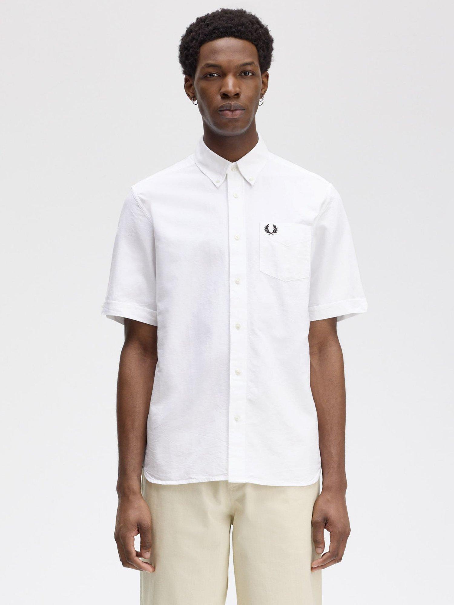 Product image 1 of 5, which shows Fred Perry Cotton Regular Fit Oxford Shirt, White, S