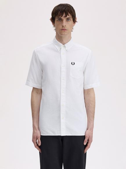 Fred Perry Cotton Regular Fit Oxford Shirt, White