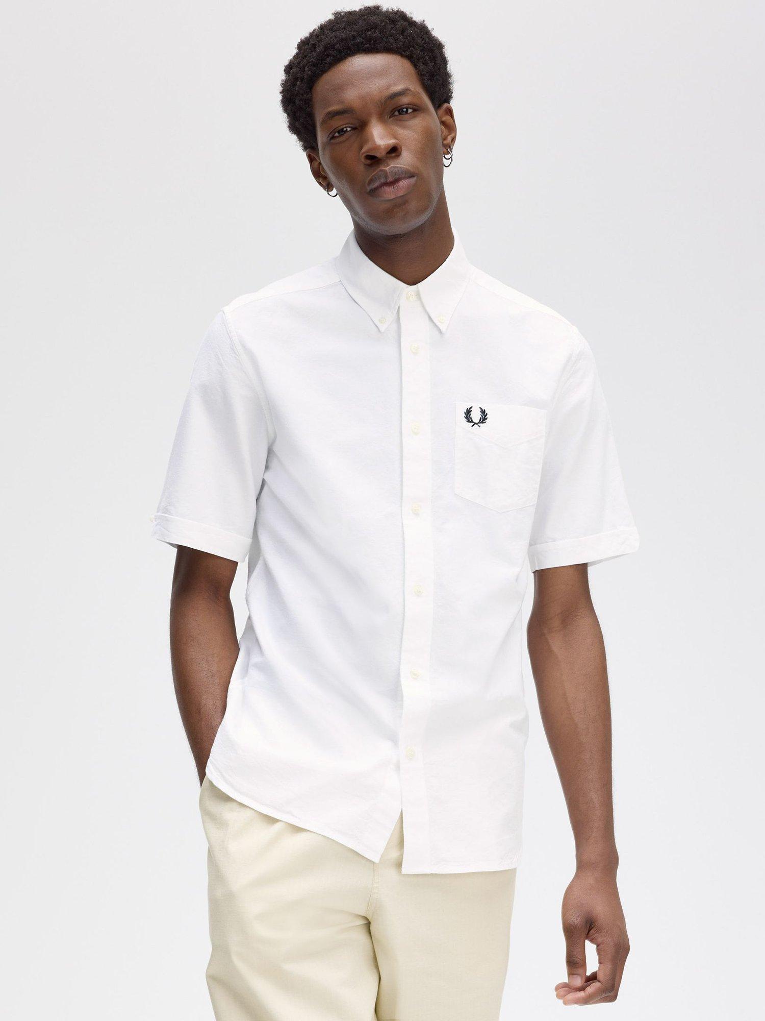 Product image 3 of 5, which shows Fred Perry Cotton Regular Fit Oxford Shirt, White, S