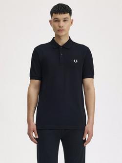 Fred Perry Laurel Wreath Short Sleeve Cotton Polo Shirt, Black