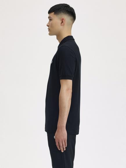 Fred Perry Laurel Wreath Short Sleeve Cotton Polo Shirt - view 2, Black