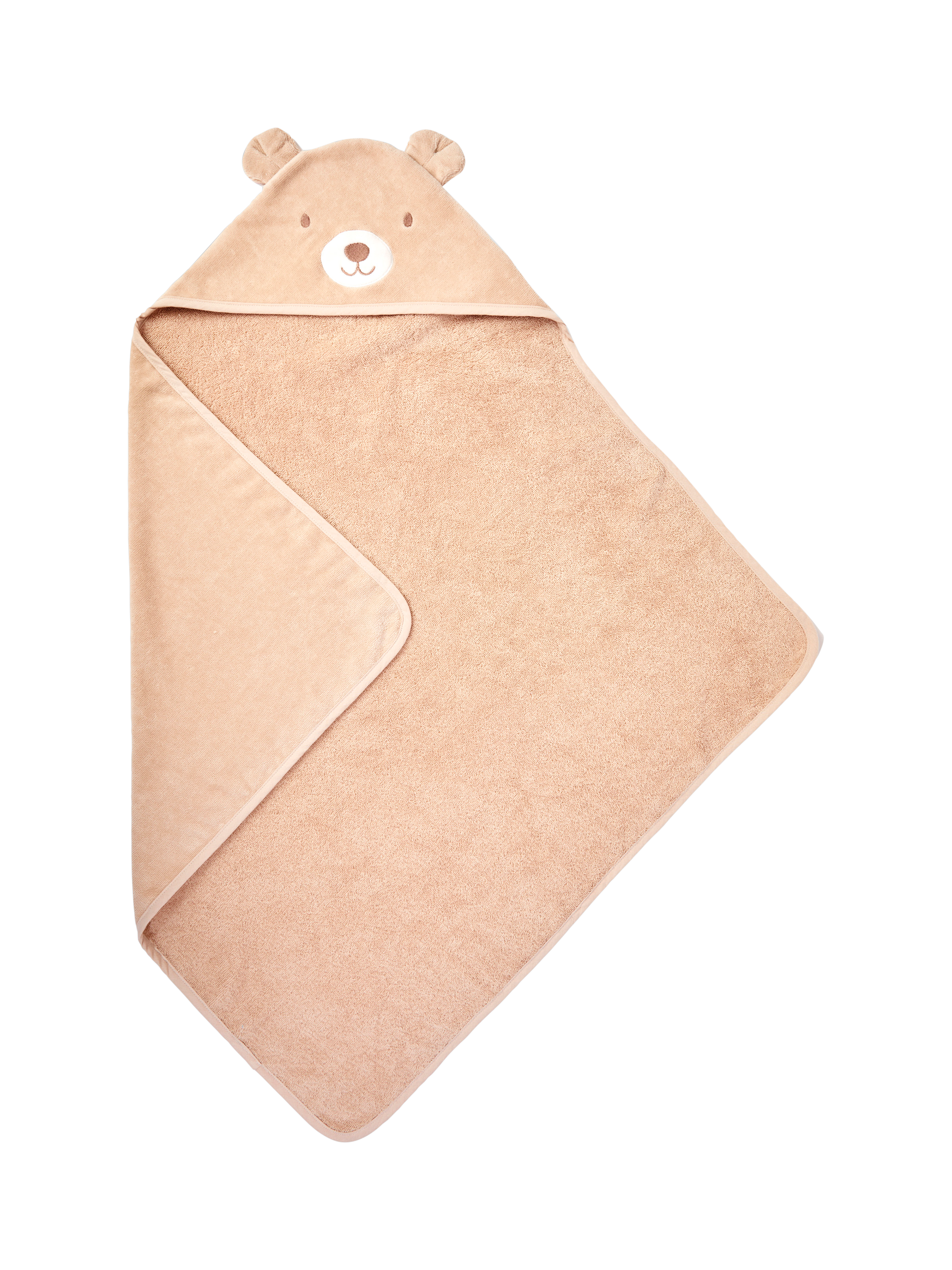 Product image 1 of 4, which shows JoJo Maman Bébé Baby Bear Hooded Towel, Natural Beige