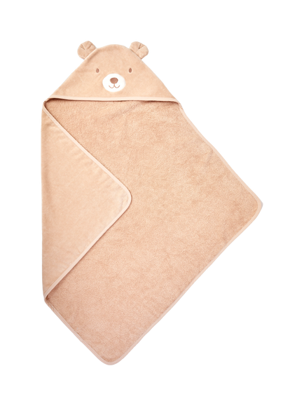 JoJo Maman Bébé Baby Bear Hooded Towel, Natural Beige, 