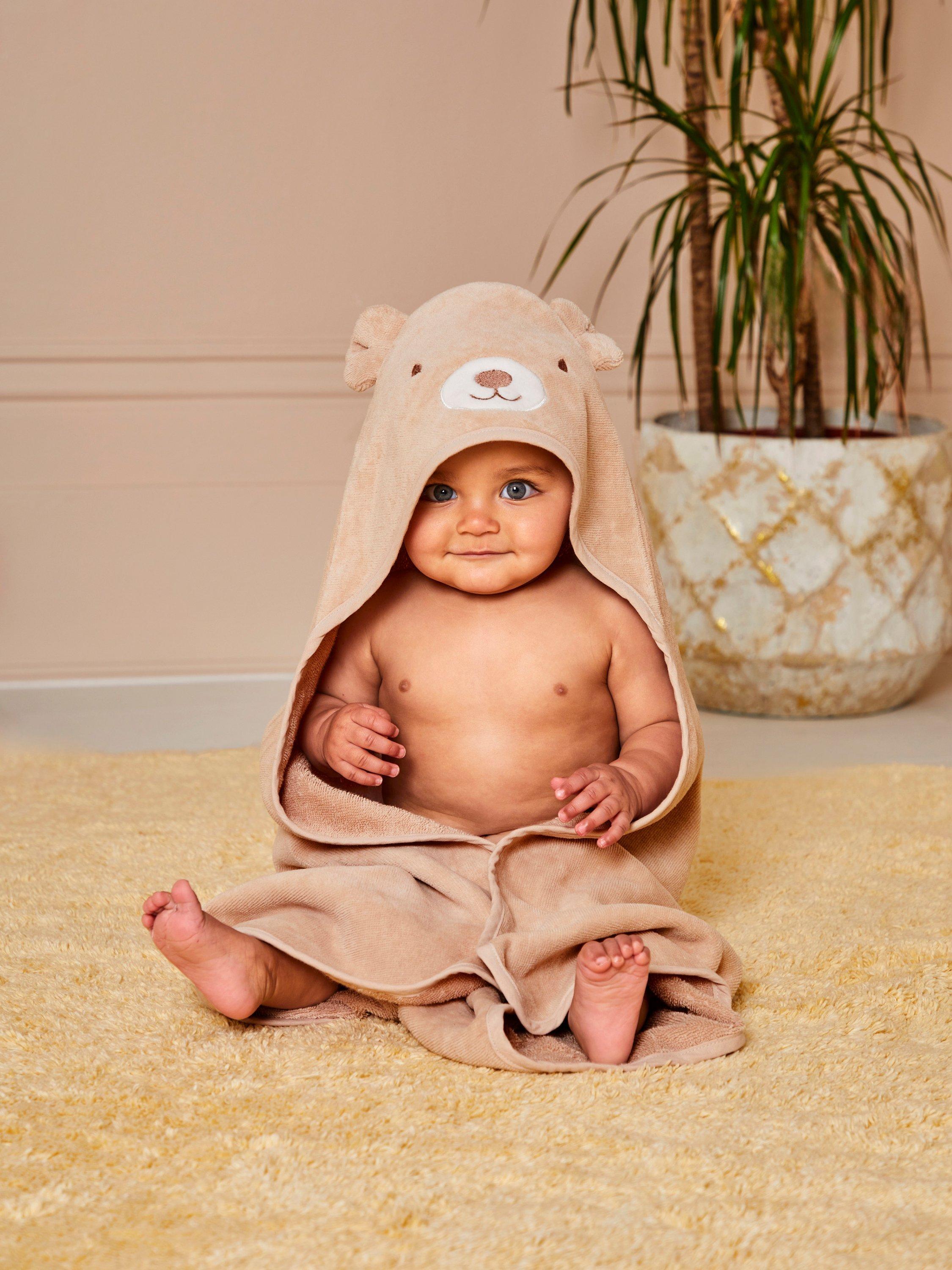 Product image 2 of 4, which shows JoJo Maman Bébé Baby Bear Hooded Towel, Natural Beige