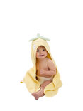 JoJo Maman Bébé Cotton Hooded Towel, Lemon Yellow