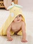 JoJo Maman Bébé Cotton Hooded Towel, Lemon Yellow