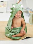JoJo Maman Bébé Baby Dino Hooded Towel, Green Mid
