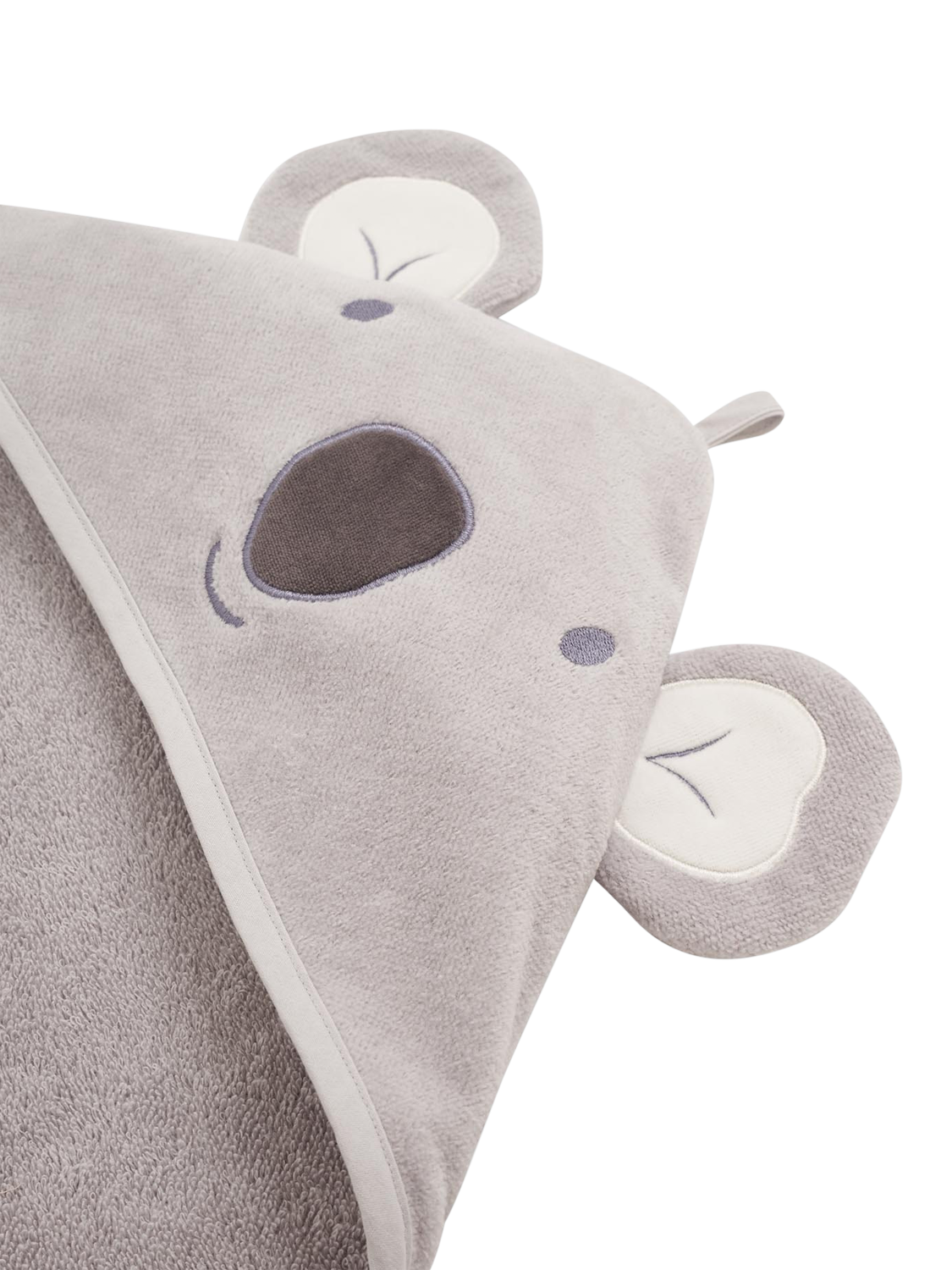 Product image 3 of 5, which shows JoJo Maman Bébé Baby Koala Hooded Towel, Grey Marl Grey