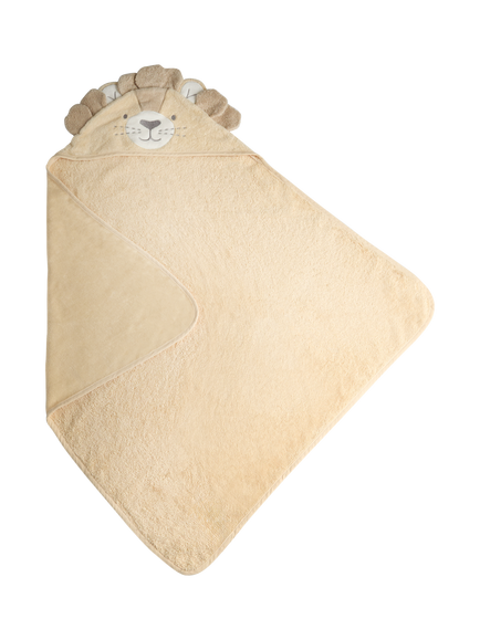 JoJo Maman Bébé Baby Lion Hooded Towel, Brown Light, 